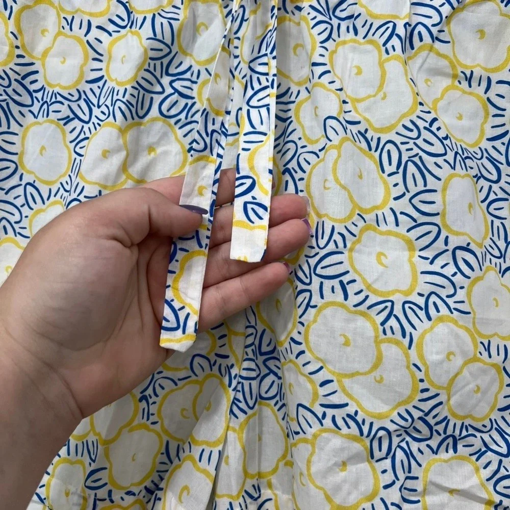 Derek Rose London Womens Pajama Set Small NWT Cotton Tank Floral Blue Yellow - Picture 7 of 13